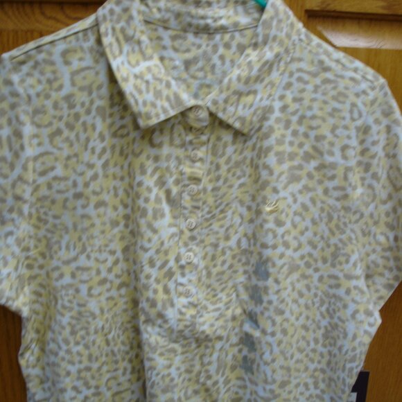 NWT WOMEN'S GLORIA VANDERBILT PULLOVER COTTON BLOUSE/TOP-SIZE L-YELLOW/BROWN - Picture 16 of 16